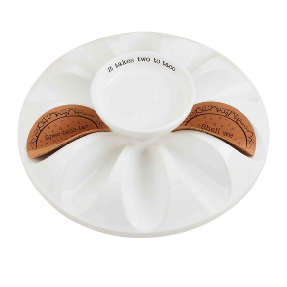 Mud Pie White Taco Shell Platter - Picture 6 of 8